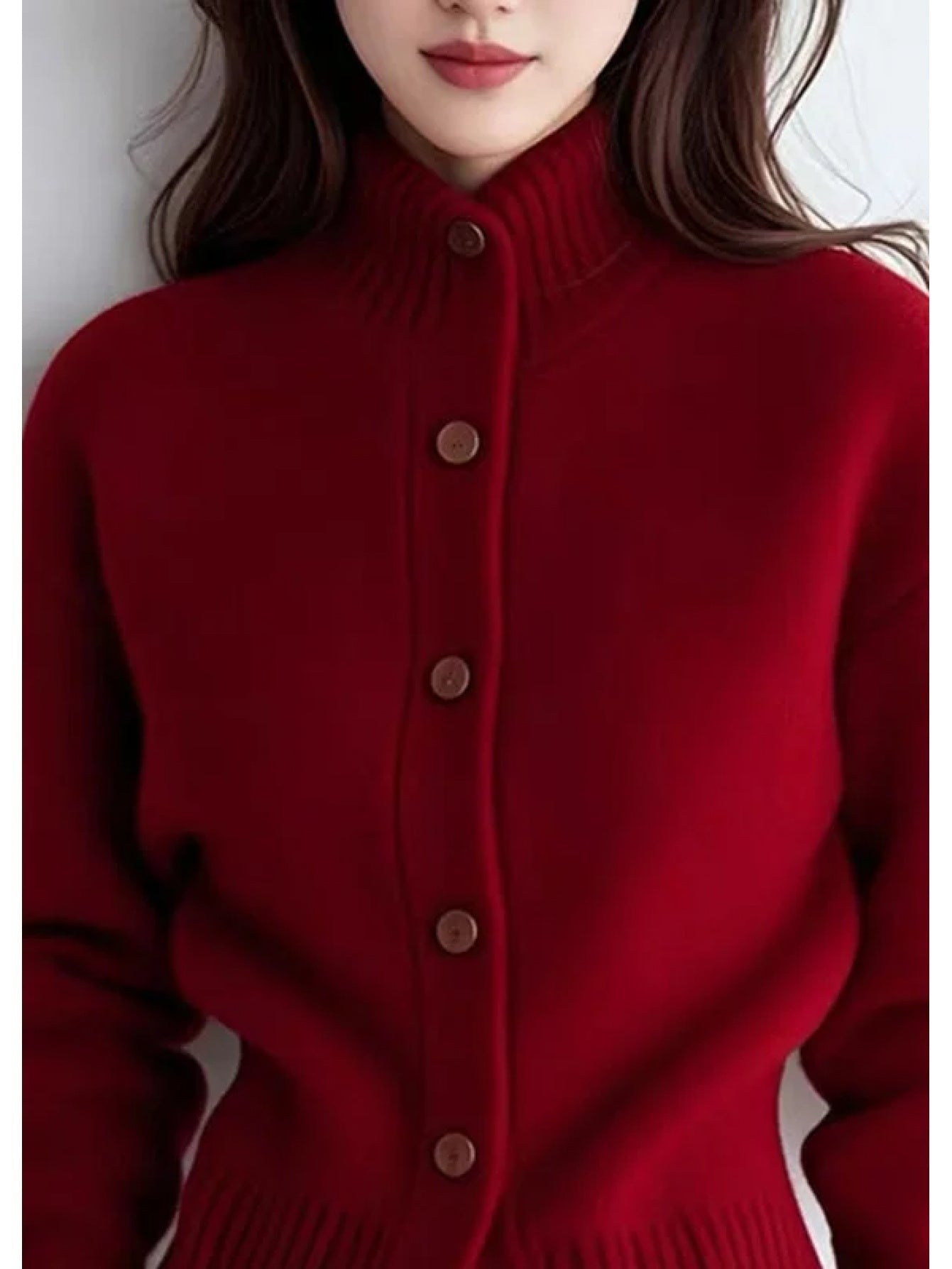 Harriet | Women’s High-Neck Button-Front Knit Cardigan