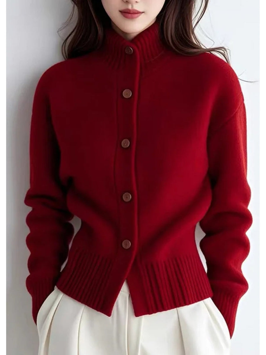 Harriet | Women’s High-Neck Button-Front Knit Cardigan