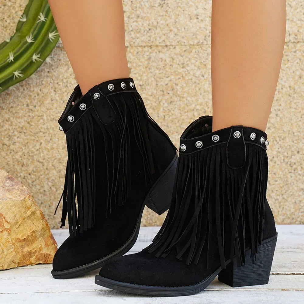 Dakota | Women's Wide Calf Western Fringe Cowboy Boots