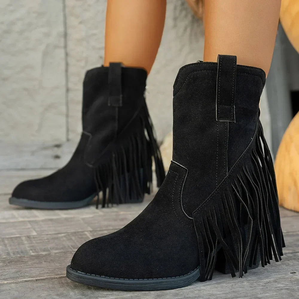 Dakota | Women's Wide Calf Western Fringe Cowboy Boots