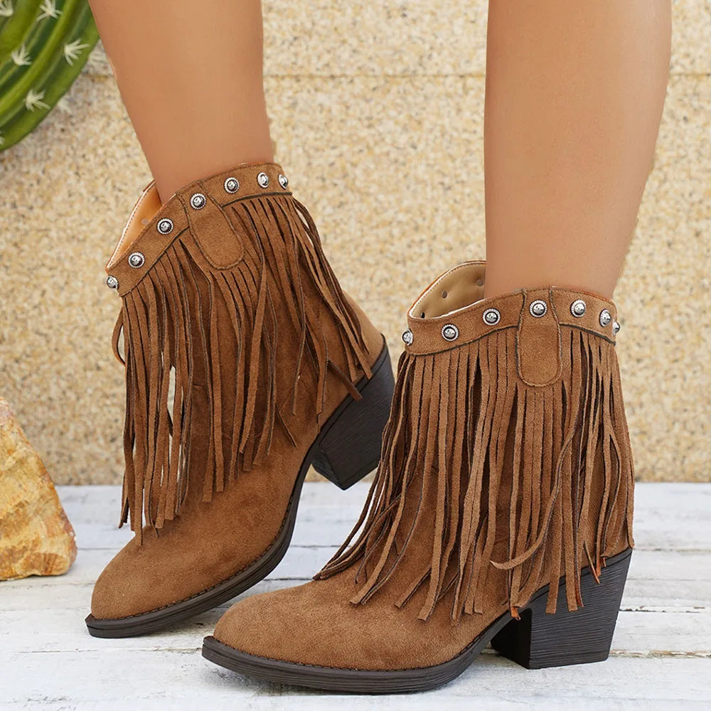 Dakota | Women's Wide Calf Western Fringe Cowboy Boots