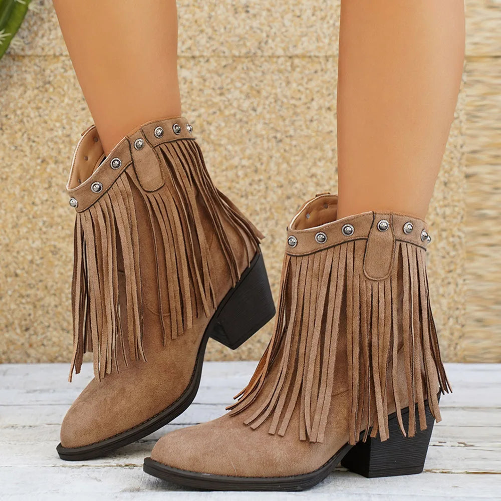Dakota | Women's Wide Calf Western Fringe Cowboy Boots