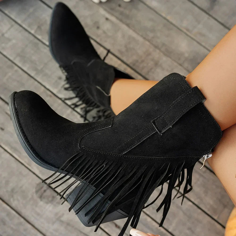 Dakota | Women's Wide Calf Western Fringe Cowboy Boots