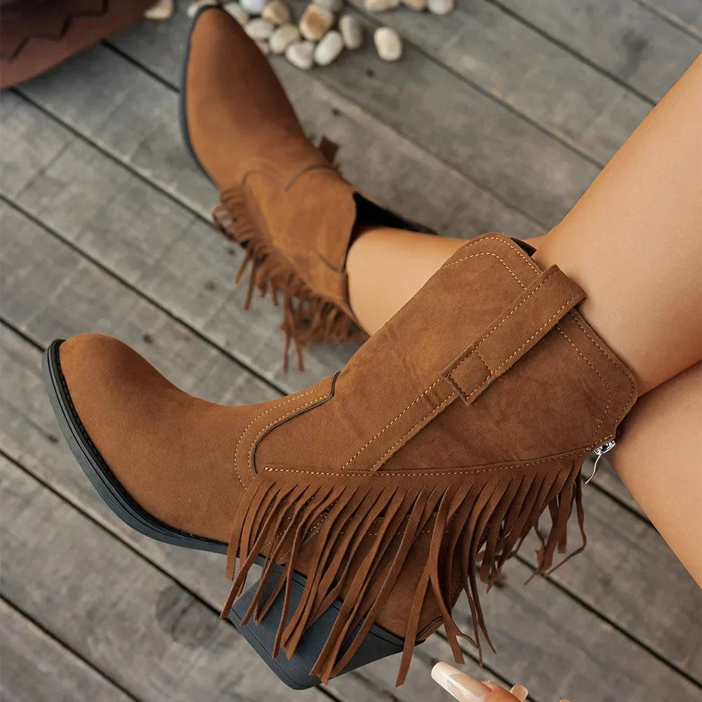 Dakota | Women's Wide Calf Western Fringe Cowboy Boots