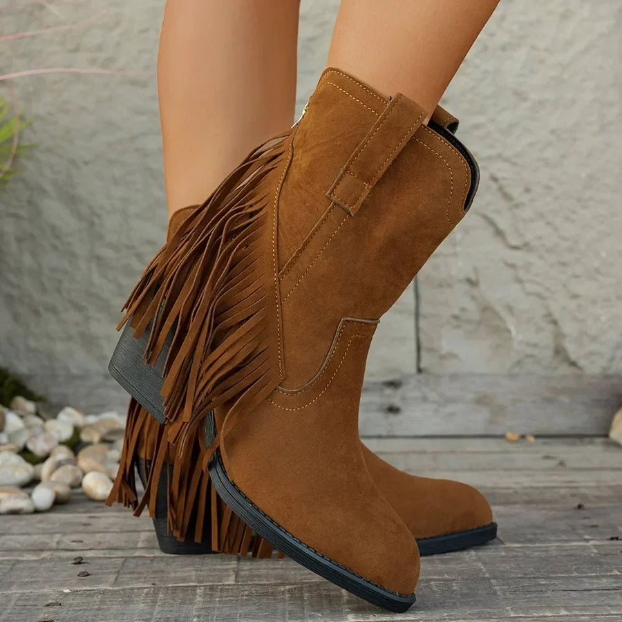 Dakota | Women's Wide Calf Western Fringe Cowboy Boots