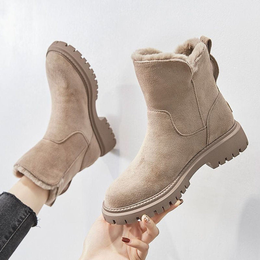 Salia | Women's Faux Suede Fleece-Lined Slip-On Ankle Boots