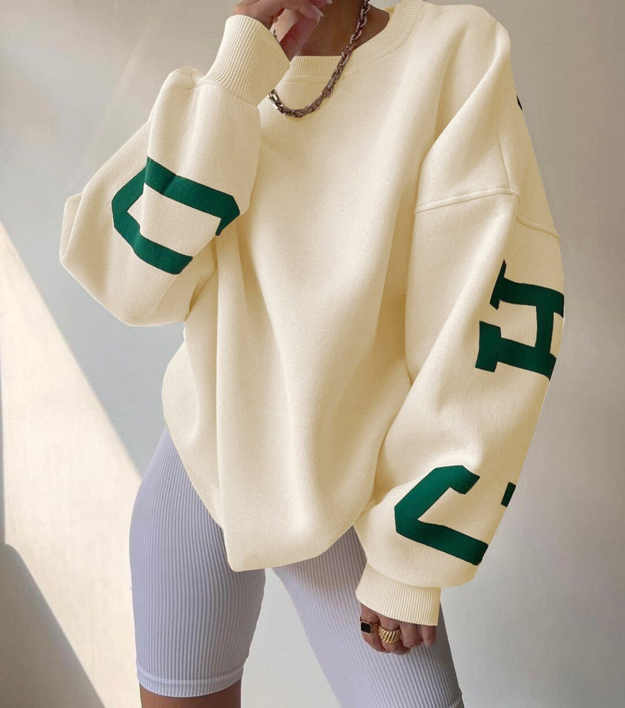 Molly | Women's Oversized Varsity Sleeve Crewneck Jumper