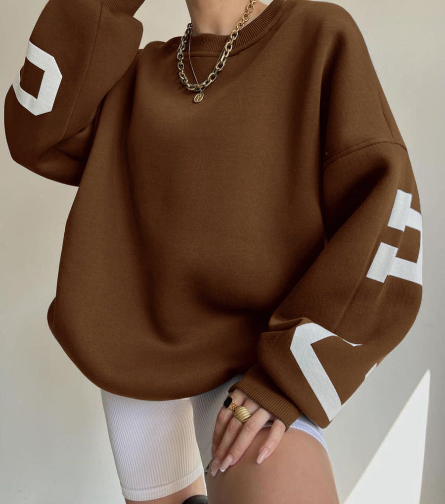 Molly | Women's Oversized Varsity Sleeve Crewneck Jumper